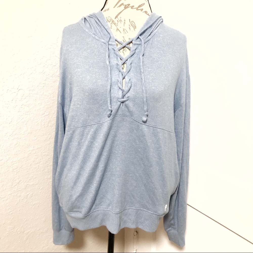 Victoria’s Secret Pink Lace Front Hooded Sweater